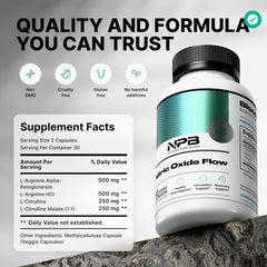 Nature's Pure Blend Nitric Oxide capsules arranged to suggest daily energy support