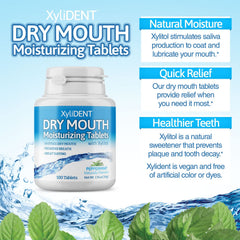 Close-up of peppermint-flavored XyliDENT dry mouth tablets