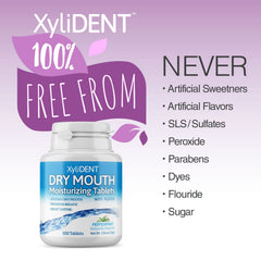 XyliDENT dry mouth tablets being poured from bottle