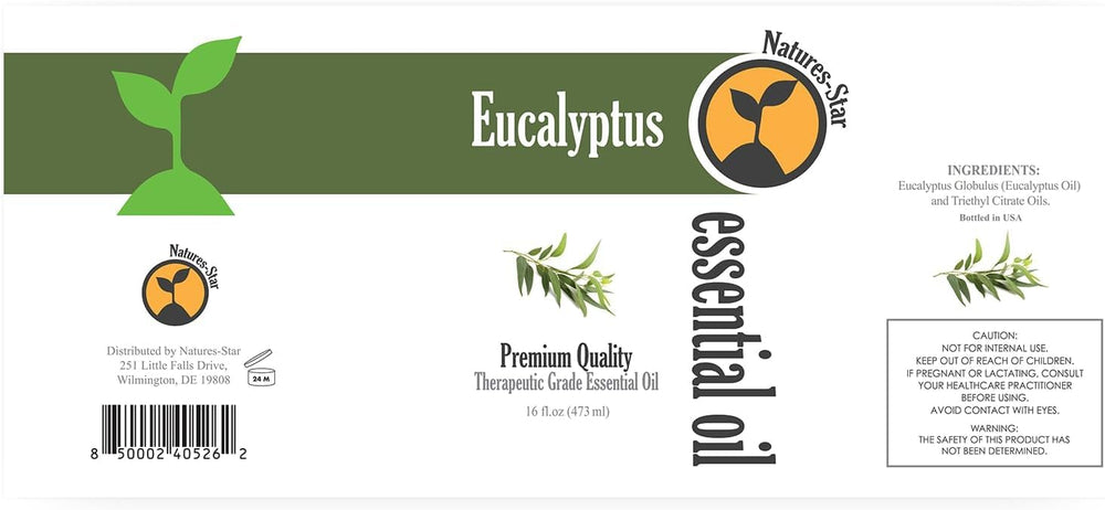 Two 16 oz bottles of Natures-Star Eucalyptus Essential Oil