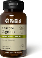 Nature's Sunshine Cascara Sagrada capsules bottle for daily digestive support.