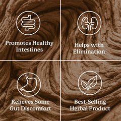 Nature's Sunshine Cascara Sagrada capsules package on a counter suggesting healthy routine.