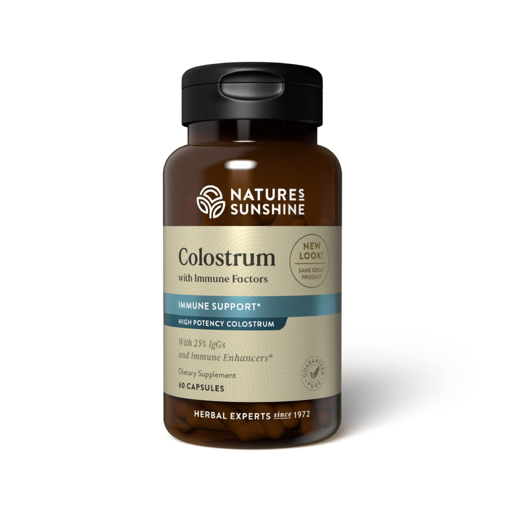 Bottle and label of Nature's Sunshine Colostrum with Immune Factors