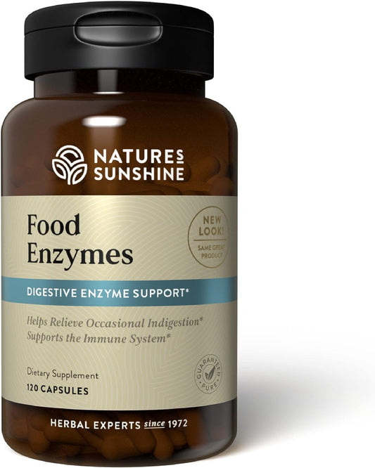 Nature's Sunshine Food Enzymes bottle and label