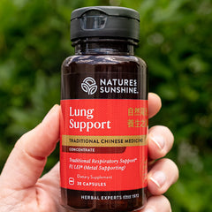 Close-up of Lung Support product label