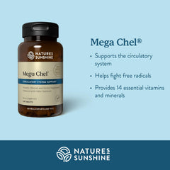 Supplement facts panel for Mega-Chel