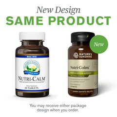 Nutri-Calm tablets in hands signify on-the-go calm moments.