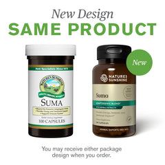Nutrition facts panel for Nature's Sunshine Suma Combination