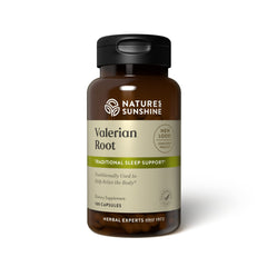 Nature's Sunshine Valerian Root 100 Capsules bottle with label