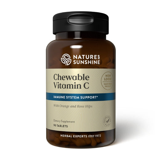 Nature's Sunshine Vitamin C 250mg chewable tablets bottle – front view