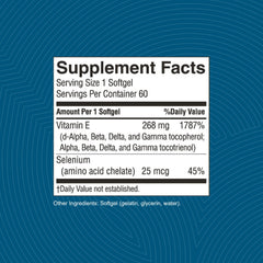 60 softgels in bottle viewed from top