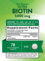 Nature's Truth Biotin 5000mcg berry flavor packaging