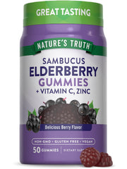 Bottle of Nature's Truth Black Elderberry Gummies with Berry Flavor