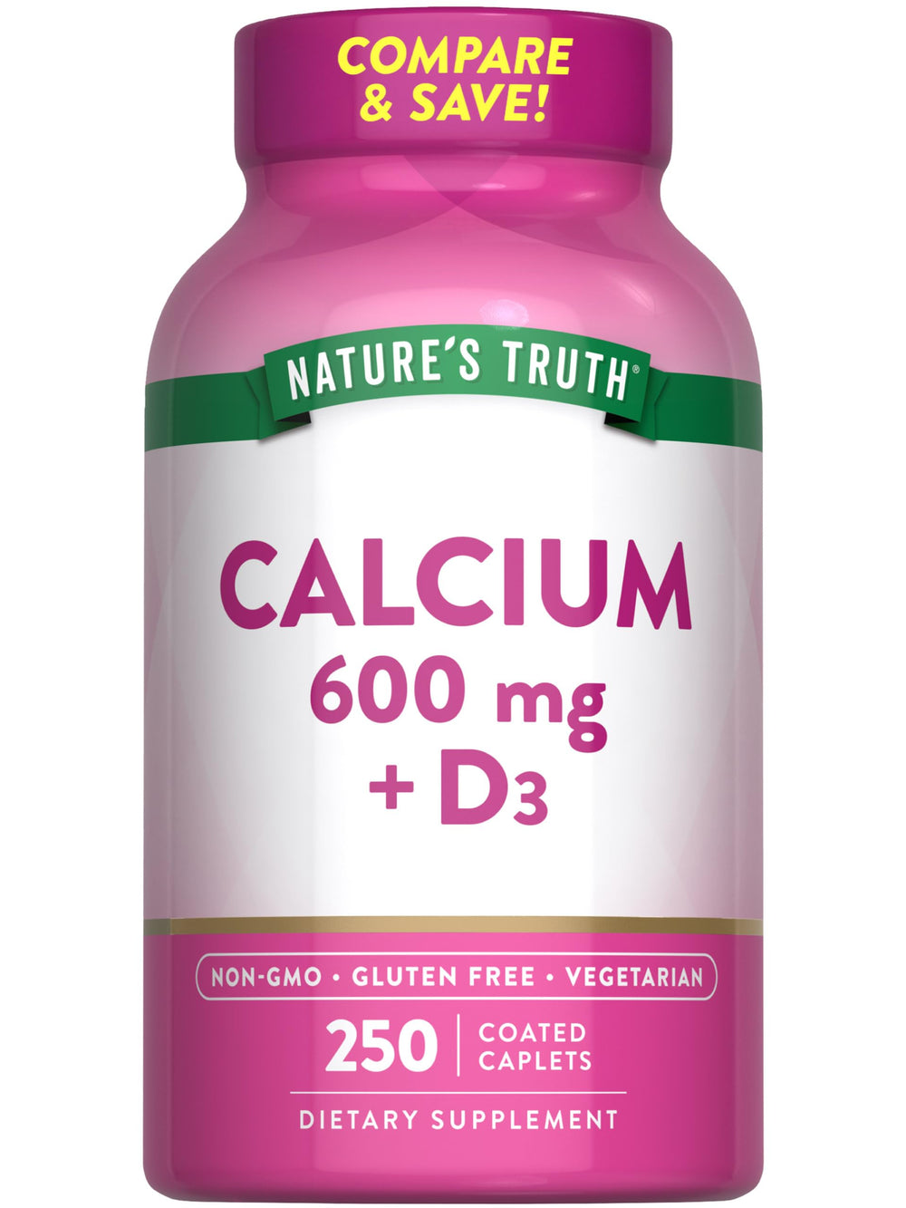 Nature's Truth Calcium 600mg with Vitamin D3 bottle