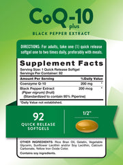 Non-GMO and Gluten-Free Nature's Truth CoQ10 packaging label
