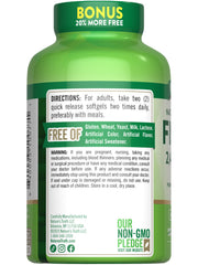 Supplement facts and ingredients label