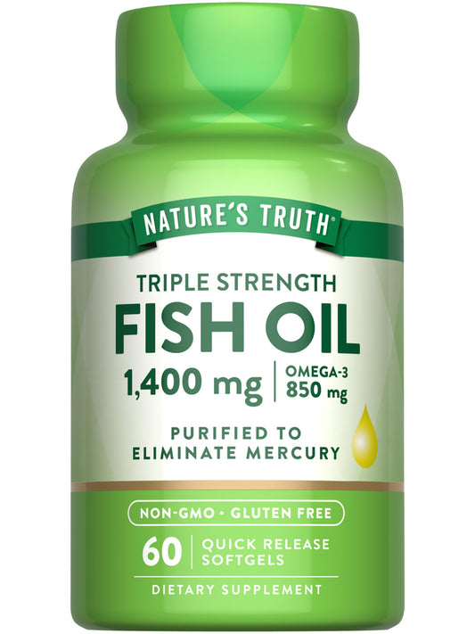 Nature's Truth Fish Oil Softgel bottle - 1400 mg per serving, 60-count