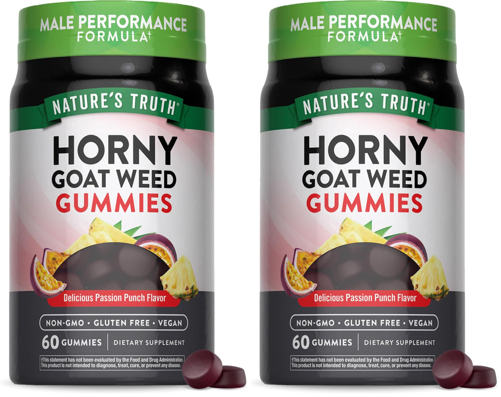 Front view of Nature's Truth Horny Goat Weed Gummies 60-count (Pack 2)