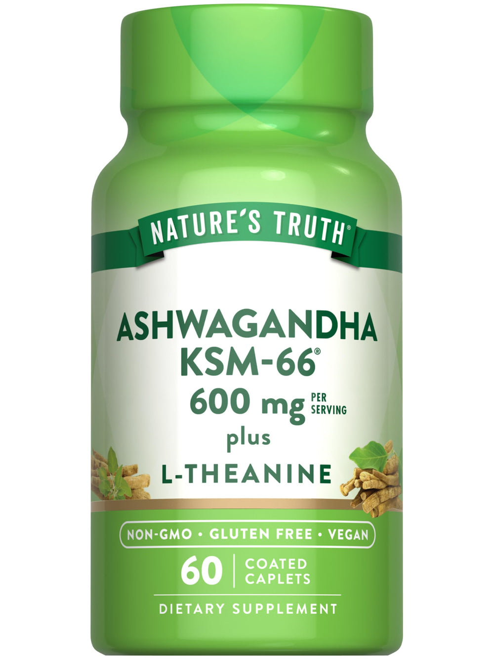 Nature's Truth KSM-66 Ashwagandha bottle front with 60 caplets