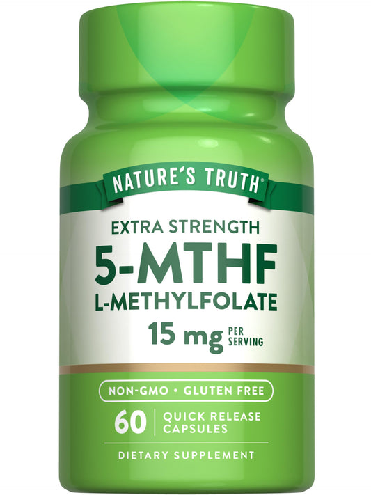 Nature's Truth L-Methylfolate 15 mg bottle with 60 quick-release capsules