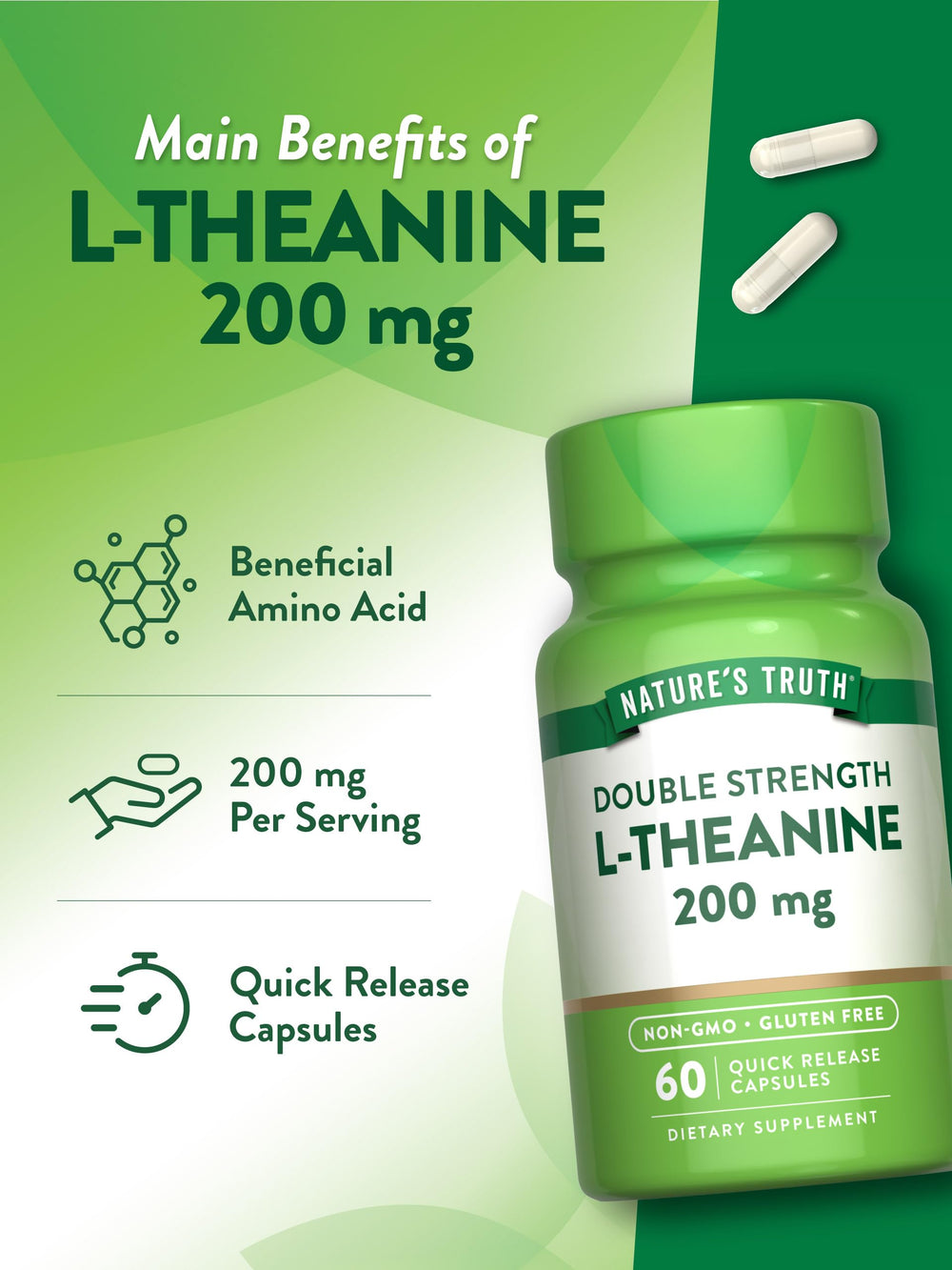 Non-GMO and gluten-free label on bottle