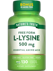 Nature's Truth L-Lysine 500mg bottle with 130 coated caplets