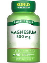 Nature's Truth magnesium oxide 500mg capsules bottle - 90 count (hero image)