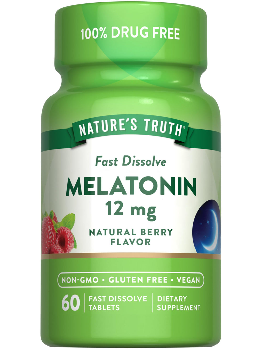 Nature's Truth Melatonin 12mg fast-dissolve tablets with berry flavor