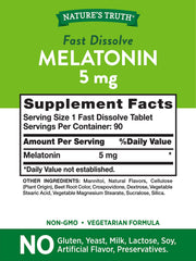 Close-up of melatonin 5 mg fast-dissolve tablets with berry flavor