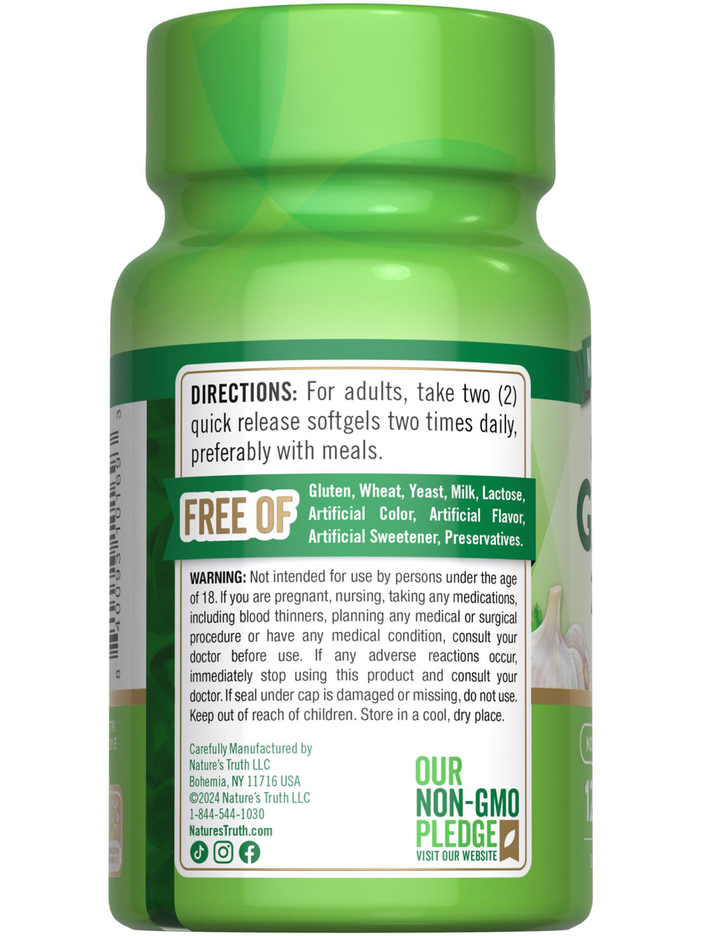 Nature's Truth Odorless Garlic bottle on kitchen counter