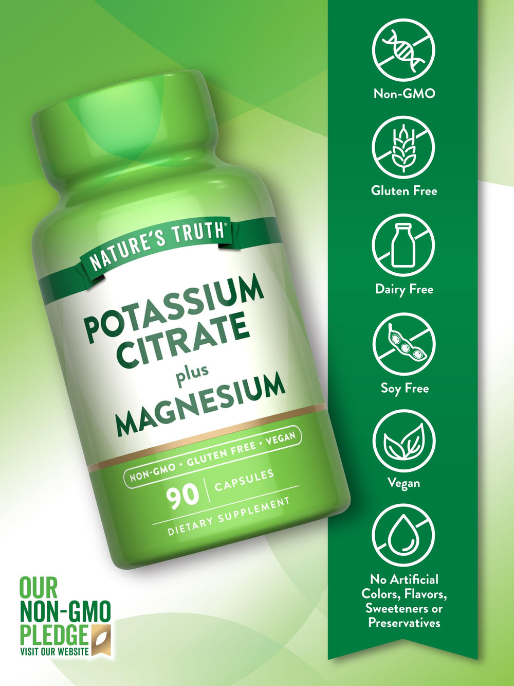 Usage directions for Nature's Truth Potassium Citrate Magnesium Capsules