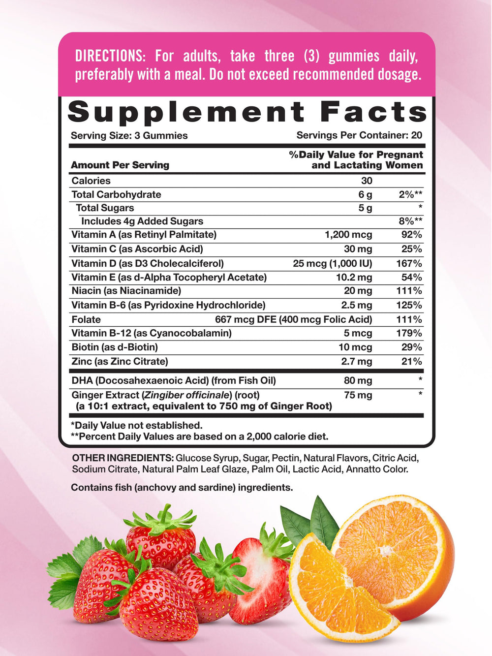 Close-up of Nature's Truth prenatal gummies in fruit flavor