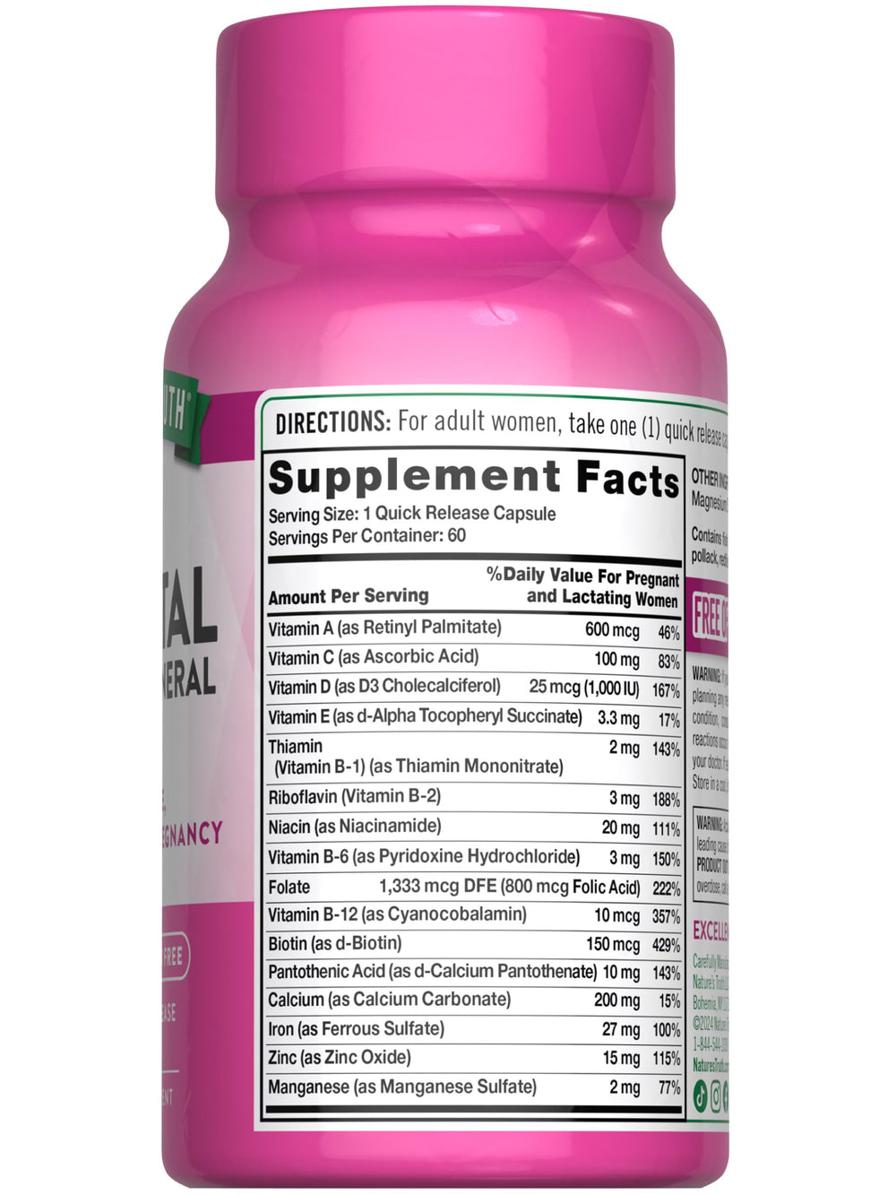 Lifestyle image with prenatal vitamins in a wellness setting