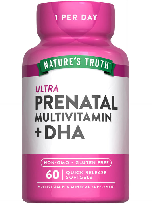Nature's Truth Prenatal Vitamins bottle with 60 softgels