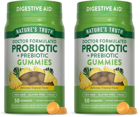Front view of Nature's Truth Probiotic Gummies for Adults Pack of 2