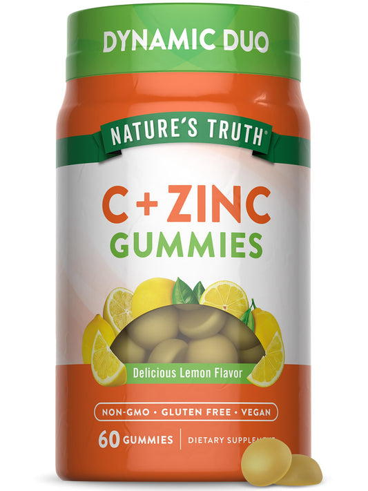 Bottle of Nature's Truth Vitamin C Gummies with Zinc for Adults