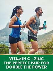 Nutrition label shows 250 mg Vitamin C and 11 mg Zinc per serving