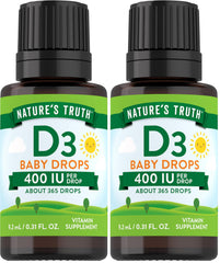 Bottle of Nature's Truth Vitamin D Drops for Infants with 9.2 mL size