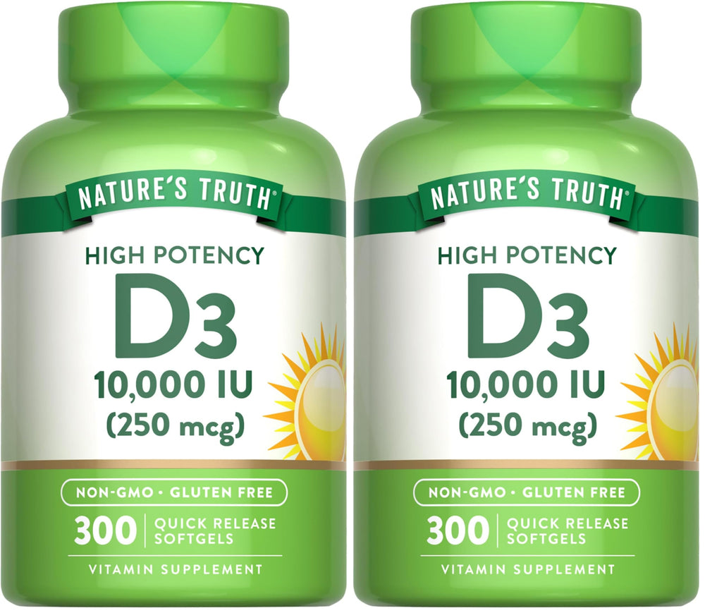 Nature's Truth Vitamin D3 10000 IU softgels bottle front view