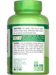Supplement facts panel close-up