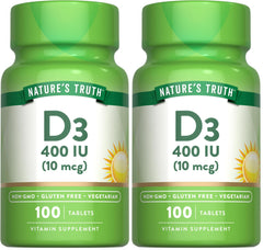 Nature's Truth Vitamin D3 400 IU bottle - front view (pack of 2)