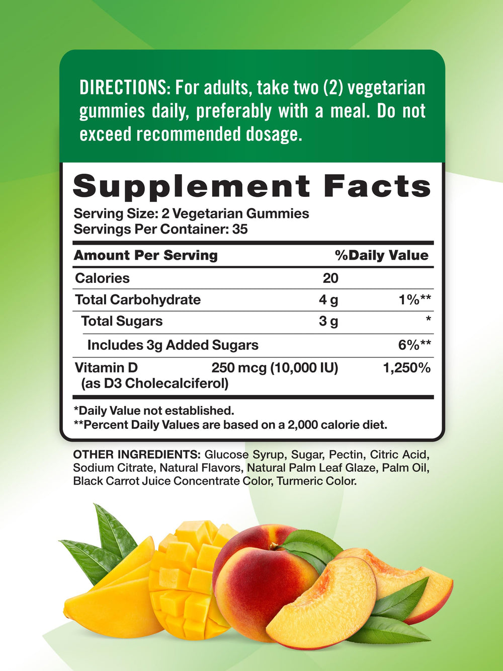 Front view of Nature's Truth Vitamin D3 Gummies peach mango flavor