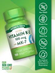 Front label of Nature's Truth Vitamin K2 MK-7 100 mcg