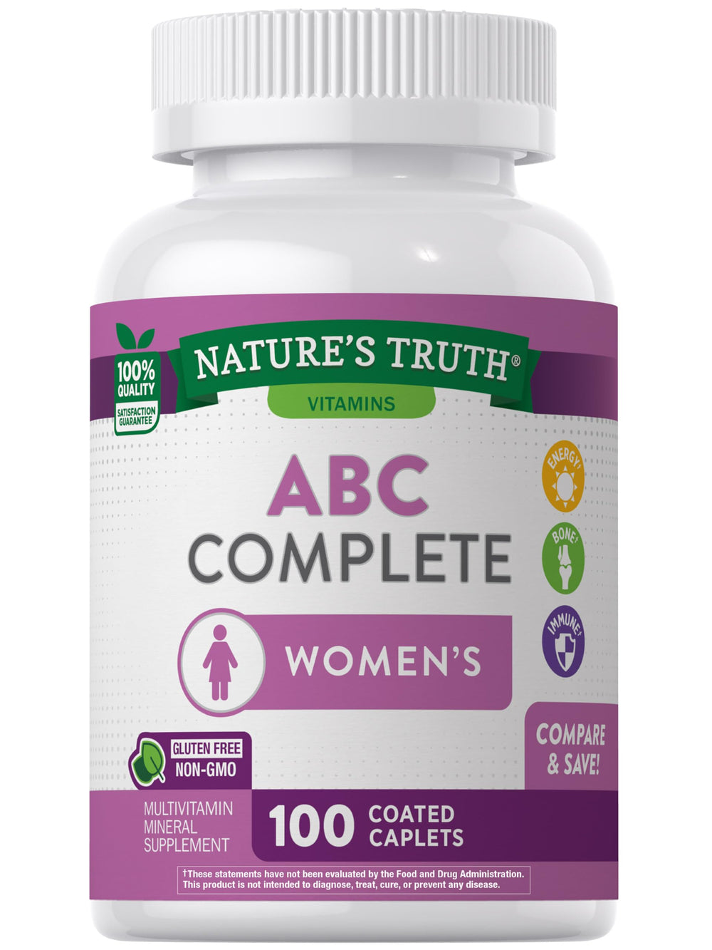 Nature's Truth Women's Multivitamin with Iron bottle and label