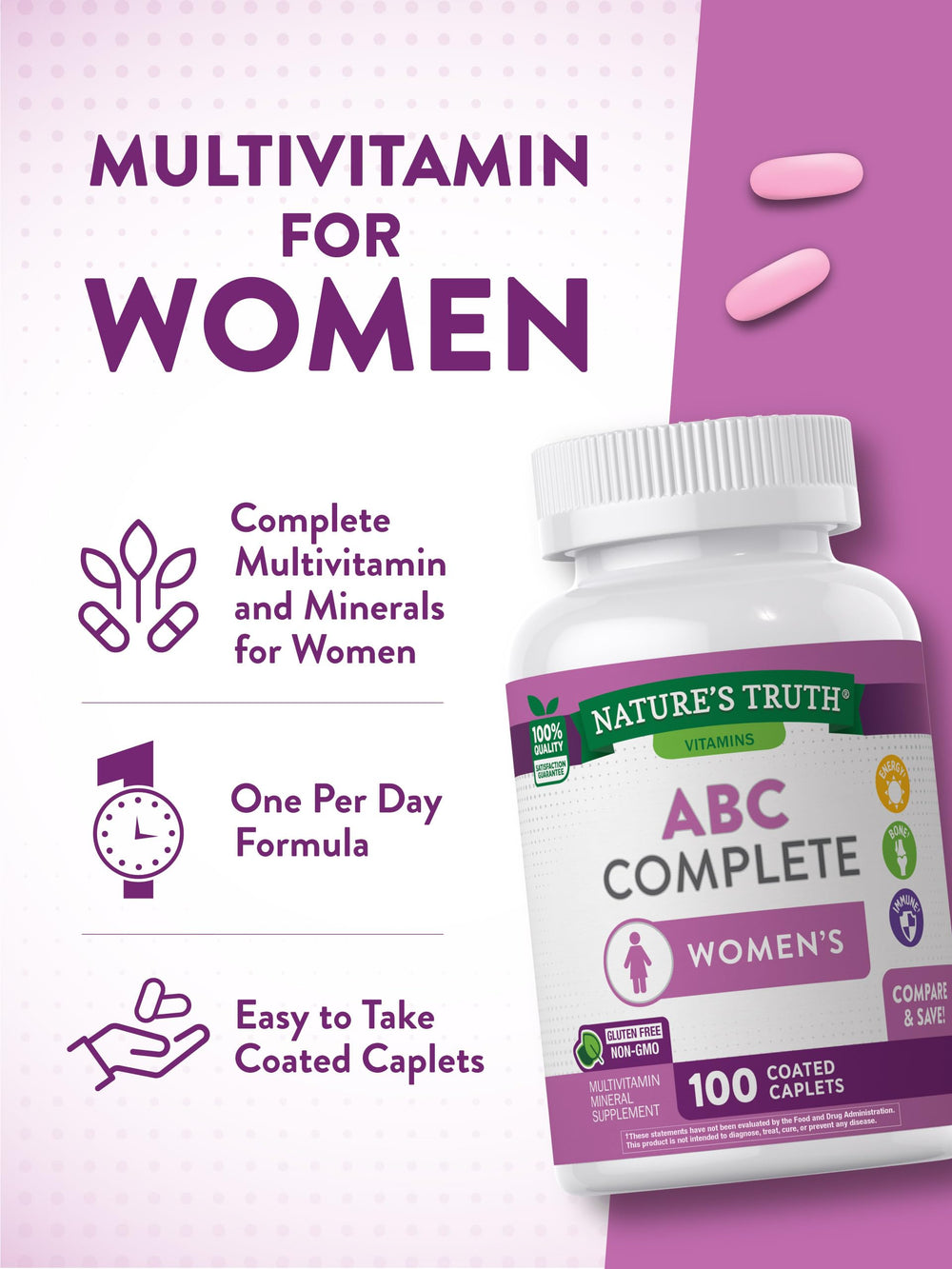 Label highlights gluten-free, dairy-free, and soy-free claims
