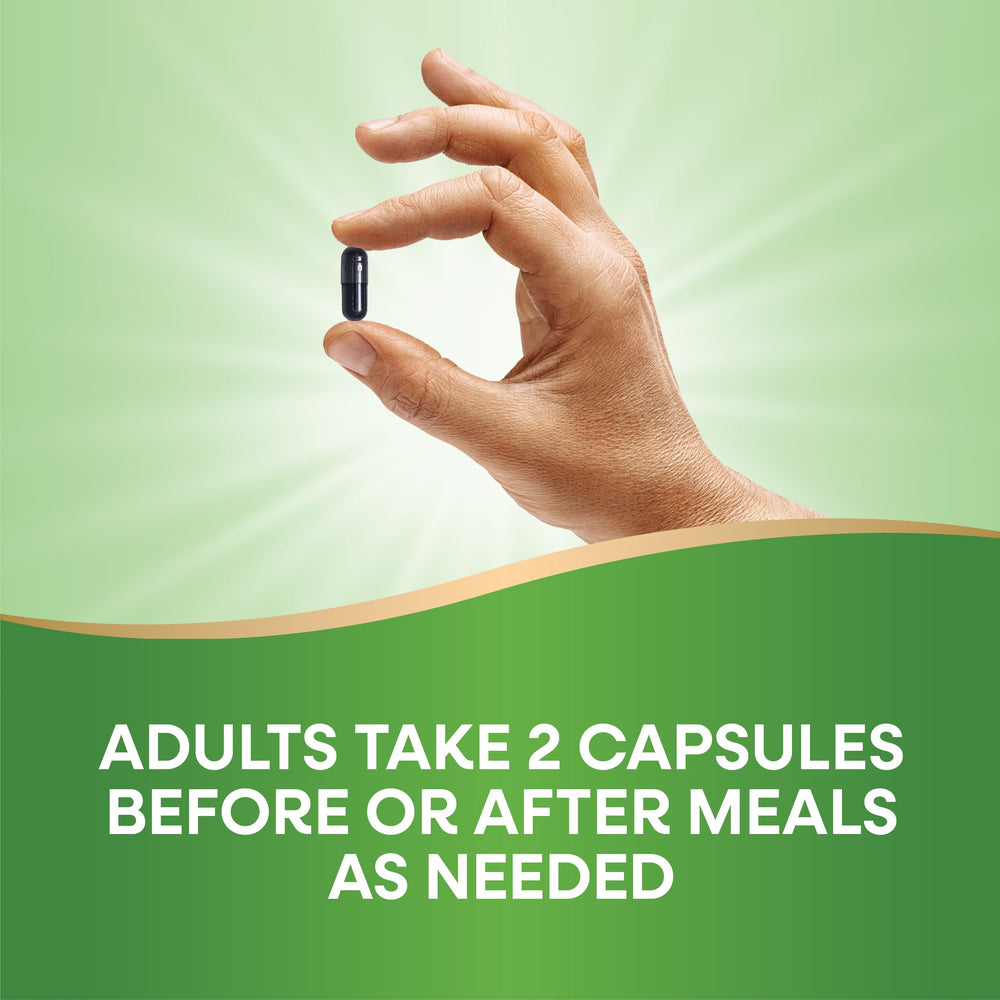 Illustration of digestive health with activated charcoal capsules