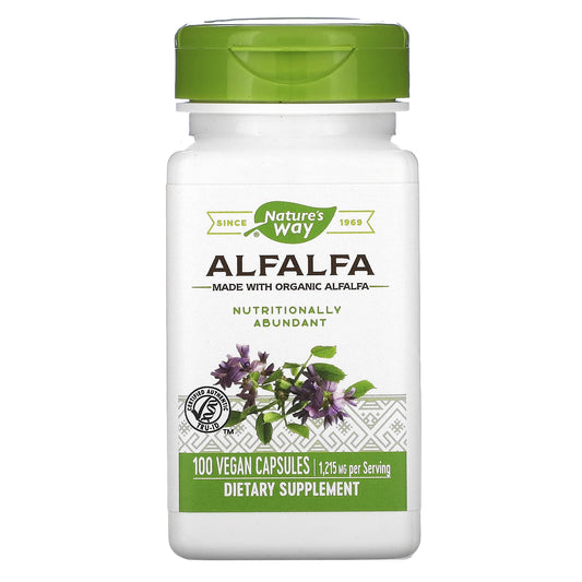Nature's Way Alfalfa Leaves bottle label - 100 capsules