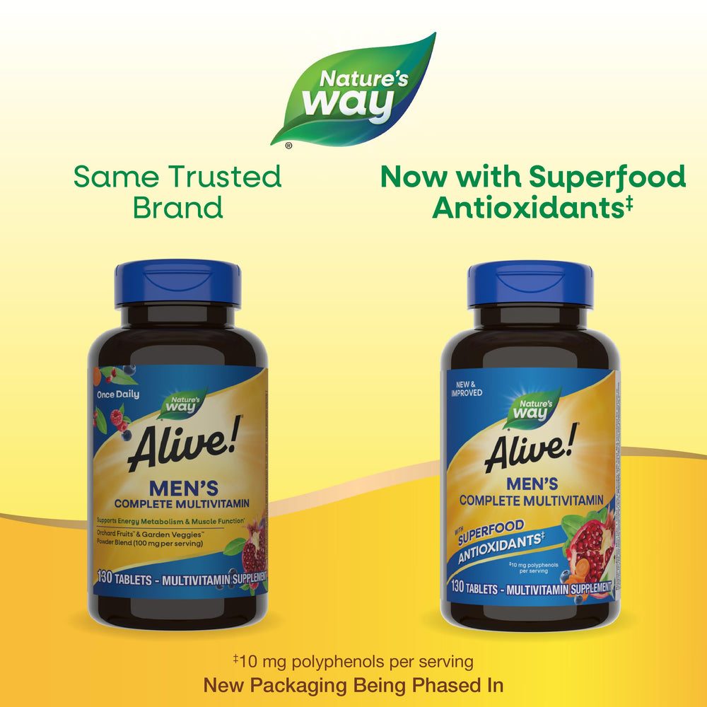 One daily tablet from Alive! Men's Multivitamin
