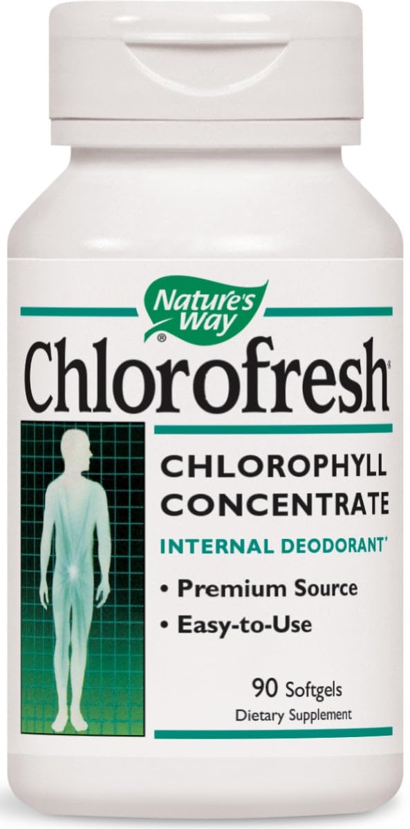 Packaging and softgels of Nature's Way Chlorofresh Internal Deodorant
