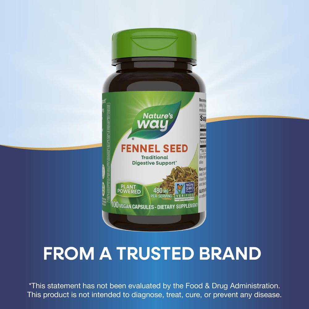 Nature's Way branding on fennel seed product packaging